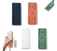 Self-Adhesive Desktop Socket Fixer,No Trace Self-Adhesive Row Plug Retainer,Premium Punch-Free Wall-Mounted Power Strip Holder Mount for Power Strip,Router etc (4Pcs)