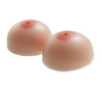 Self Adhesive Fake Boobs Round Shape Silicone Breast Forms, M Cup White For Mastectomy Prosthesis Transgender(HH Cup)