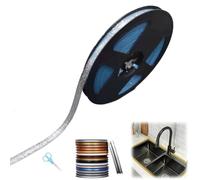 Self-Adhesive Gap Beautifying Tape,Peel Stick Self-Adhesive Caulk Tape Strip,Ceramic Tile Gap Tapes,Waterproof Sealing Ceramic Tile Gaps Tapes for Bathtub Kitchen Sink Toilet Wall (Silver, 6m(8mm))