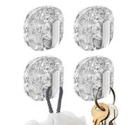 Self Adhesive Hooks, No Drill Wall Hangers, 4 Pieces Waterproof Holder, Silicone Bathroom Storage System, Organizer Rack Multi Utility, Toilet Shower Door Clothing Coat Purse Key 2.28×2.28×1.18in