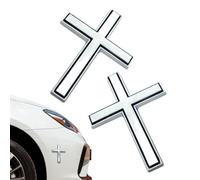 Self-Adhesive Metal Cross - 3D Car Logo Stickers Jesus Christian | Cross Emblem Stickers | For Truck SUV Body Trunk Rear End