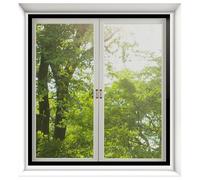 Self Adhesive Screen for Window,Gnat-Proof Net with Zipper,Window Door Worm Screen | for Homeowners Renters Apartment Living Room Bedroom Kitchen Office Garage Basement Dorm Coffee Shop