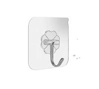 Self-adhesive transparent plastic hooks, 12 pieces per pack, super strong load-bearing, 90-degree rotation, waterproof and nail-free