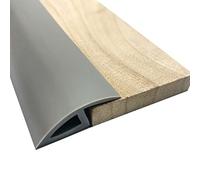 Self Adhesive Vinyl Rubber Threshold,Floor Transition Strip Wood to Tile, Carpet Edging Trim, Waterproof Flexible PVC Reducer Molding(Gray,Length 39"/1 m)