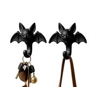 Self Adhesive Wall, Hooks 2 Pieces, Halloween Art Decoration, Hanger | Sturdy Cartoon Bat, Hook Compact for, Party Light Garland, Door Kitchen Bathroom, Renter RV Apartment, College Dorm