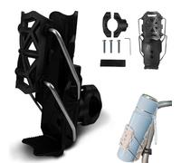 Self Adjusting Cup Holder, Adaptive Cycling Bottle Holder, Adjustable Handlebar Crash Bar Mount Cup Cage, 360 Degree Rotating Motorcycle Bicycle Water Bottle Holder (Black1)