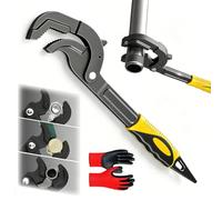 Self Adjusting Pipe Wrench - Quick Grip Universal Pipe Wrench Set for Plumbers, Mechanics & DIY Homeowners, Heavy Duty Anti-Slip Pipe Wrench for Plumbing Repair, Valves, Pipes & Fasteners (Yellow-L)