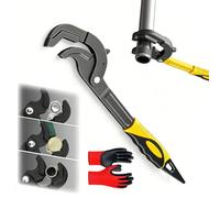 Self Adjusting Pipe Wrench - Quick Grip Universal Pipe Wrench Set for Plumbers, Mechanics & DIY Homeowners, Heavy Duty Anti-Slip Pipe Wrench for Plumbing Repair, Valves, Pipes & Fasteners (Yellow-S)