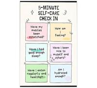 Self Care Check In Daily Reflection Canvas Wall Art Home Decor