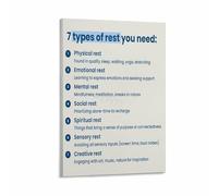 Self Care Infographic Poster Rest Guide Canvas Wall-Art Wellness and Mindfulness Chart for Home Office Decor Bedroom Living Room(Framed,16x24inch(40x60cm))
