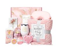 Self-Care Package, Pamper Gift, Luxury Relaxation Set with Cozy Items, Flannel Blanket Included, 10.63x9.06x5.12 inch, Ideal for Mom, Friends, Sister, Special Occasions, Multicolor