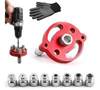 Self-Centering Doweling Jig - Precision Drill Guide for Flawless Woodworking Joints 2/3/4/5/6/7/8/9/10mm, Handheld Jig Drill Guide for Shelf Building, Joinery, DIY Home (1set*Red)