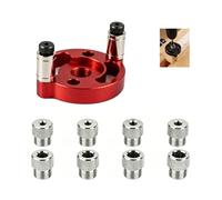 Self Centering Doweling Jig, Woodworking Hole Puncher Locator, Portable Straight Drilling Guide Tool for Wood Panel, Reliable Positioning Accessory for DIY & Furniture Assembly (Red)