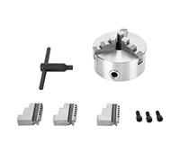 Self Centering Lathe Chuck Metal 3 Jaw Chuck, High Precision Lathe Chuck Accessory, Nodular Cast Iron Chuck with Two Sets of Jaws and Wrench for Wood and Metal Turning on Standard (K11-125)