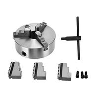 Self Centering Lathe Chuck Metal 3 Jaw Chuck, High Precision Lathe Chuck Accessory, Nodular Cast Iron Chuck with Two Sets of Jaws and Wrench for Wood and Metal Turning on Standard (K11-250)