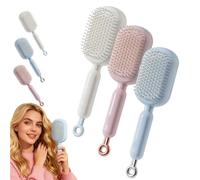 Self Cleaning Hair Brush, Retractable Cushion Massage Comb, Massage Comb - ABS Retractable Air Cushion Detangling Brush, Easy Clean (3 pcs)
