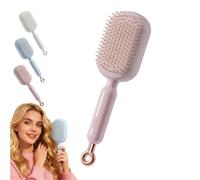 Self Cleaning Hair Brush, Retractable Cushion Massage Comb, Massage Comb - ABS Retractable Air Cushion Detangling Brush, Easy Clean (Pink #1)