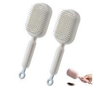 Self Cleaning Hair Brush, Retractable Hair Brush, Easy Clean, Massage Comb With Retractable Bristles, One-pull Clean Anti Static Brushs, Hairs Styling Tools for All Hairs Types (White-2pcs)