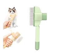 Self-Cleaning Pet Flea Comb Grooming Brush, Pet Hair Removal Comb Flea omb, One-Click Self-Cleaning et Hair Removal ombs, et Grooming Brush for Short&long air (Green)
