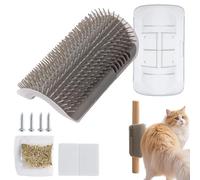 Self Cleaning Pet Grooming Brush - Wall Mounted Shedding Comb, Touch Hair Release System, Gentle Skin Friendly Bristle Design, Free Removal Tool | Ideal Home Indoor Outdoor Yard Garden