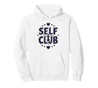Self Club: responsabilizzare Il Design per Gli Appassionati di Amore Proprio Felpa con Cappuccio, Unisex per Adulti, Bianco, L