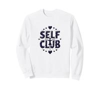 Self Club: responsabilizzare Il Design per Gli Appassionati di Amore Proprio Felpa, Unisex per Adulti, Bianco, L