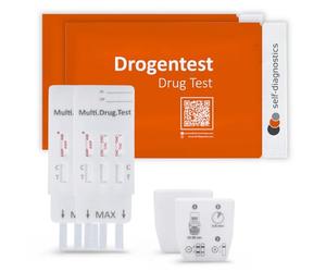 self-diagnostics 2x Test antidroga urine Multi 3 - Rilevamento di 3 tipi di droga: Cocaina, Cannabis (THC) e Anfetamina - Test rapido - Test droga urine - Test rapido su urina in 5 minuti