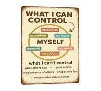 Self Discipline Motivational Quote Metal Sign Focus Mindset for Study Room Home Office or Classroom Decor (8 X 12 in)