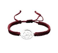 Self-Discovery Mala Braccialetto Yoga Om per Donne - Corda Regolabile, Charm Argento, Gioiello di Energia Spirituale (Rosso Granato)