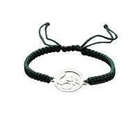 Self-Discovery Mala Braccialetto Yoga Om per Donne - Corda Regolabile, Charm Argento, Gioiello di Energia Spirituale (Verde Foresta)
