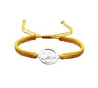 Self-Discovery Mala Braccialetto Yoga Om per Donne - Corda Regolabile, Charm Argento, Gioiello di Energia Spirituale (Giallo Limone)