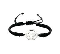 Self-Discovery Mala Braccialetto Yoga Om per Donne - Corda Regolabile, Charm Argento, Gioiello di Energia Spirituale (Nero Onice)