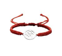 Self-Discovery Mala Braccialetto Yoga Om per Donne - Corda Regolabile, Charm Argento, Gioiello di Energia Spirituale (Rosso Cremisi)