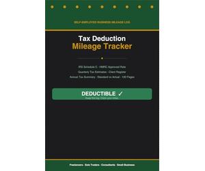Self-Employed Business Mileage Log: Tax Deduction Tracker: Tax Deduction Tracker for Freelancers & Sole Traders | IRS Schedule C & HMRC | 120 Pages
