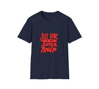 Self Love Super Power T-Shirt - Maglietta motivazionale unisex, abbigliamento per la cura di sé, regalo per gli appassionati di benessere, top Positive Vibes, Navy, XX-Large