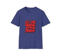Self Love Super Power T-Shirt - Maglietta motivazionale unisex, abbigliamento per la cura di sé, regalo per gli appassionati di benessere, top Positive Vibes, Metro Blu, S