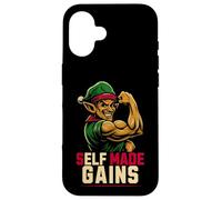 Self Made Guadagni Elf Bodybuilder Natale Fitness Custodia per iPhone 16