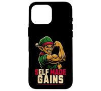 Self Made Guadagni Elf Bodybuilder Natale Fitness Custodia per iPhone 16 Pro Max