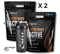 SELF Micro Whey Active 2 kg X 2 Proteine Siero Latte Isolate con VB 104 + Shaker