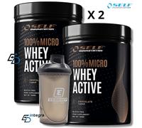 SELF OMNINUTRITION - 100% Micro Whey Active 1 Kg x 2 + Shaker Proteine Isolate