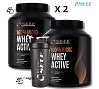 SELF OMNINUTRITION - 100% Micro Whey Active - 2 Kg x 2 + Shaker Proteine Isolate