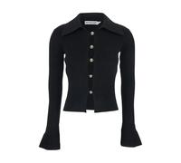 Self Portrait - Abito con Colletto Oversize e Design a Coste - - Knitwear - Donna - Nero - S