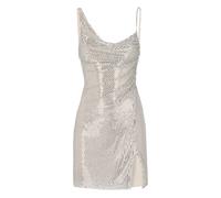 Self Portrait - Abito Corto con Strass Argentati e Drappeggio - - Dresses - Donna - Beige - S