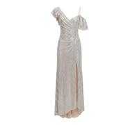 Self Portrait - Abito Lungo Maxi con Strass e Volant - - Dresses - Donna - Beige - XS
