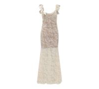 Self Portrait - Abito Lungo Maxi in Pizzo con Fiori - - Dresses - Donna - Beige - S