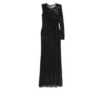 Self Portrait - Abito Lungo Monospalla con Manica in Pizzo e Strass - - Dresses - Donna - Nero - M