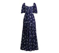 Self Portrait - Abito Maxi in Chiffon con Stampa di Pansè - - Dresses - Donna - Blu - 4XS