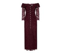 Self Portrait - Abito Maxi in Pizzo con Volant e Spalle Scoperte - - Dresses - Donna - Rosso - S