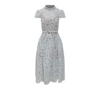 Self Portrait - Abito Midi Azzurro con Pizzo Floreale - - Dresses - Donna - Blu - S