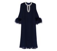 Self Portrait - Abito Midi in Chiffon con Piume - - Dresses - Donna - Blu - S